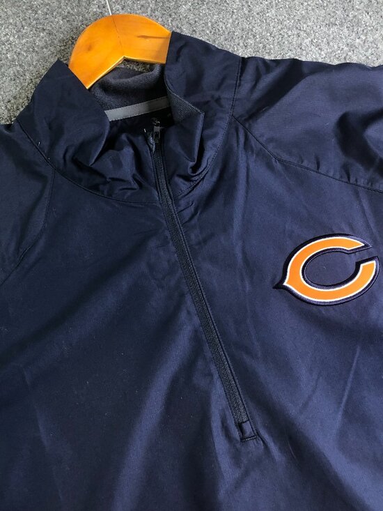 Nike Other - Nike Chicago Bears Jacket Men 3XL Blue Windbreaker 1/4 Zip Football Short Sleeve